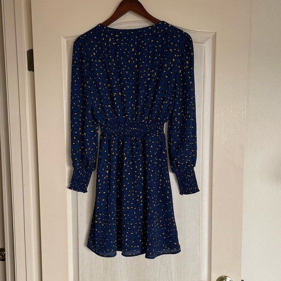 BB Dakota Cheetah Pray Love Long Sleeve Mini Holiday‎ Dress, Midnight Small,​​ - Picture 10 of 15